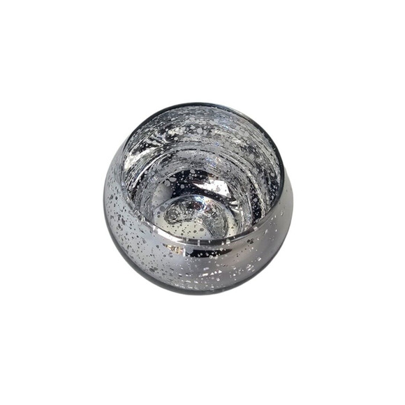 24 Silver Votive Candle Holders Table Centerpieces Speckled Round Mercury Glass - Picture 7 of 9